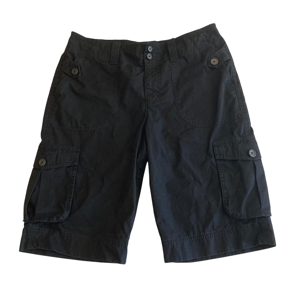 VTG Lauren Ralph Lauren Shorts Women 4 (30" W) Black Cargo Ctn Utility Hong Kong